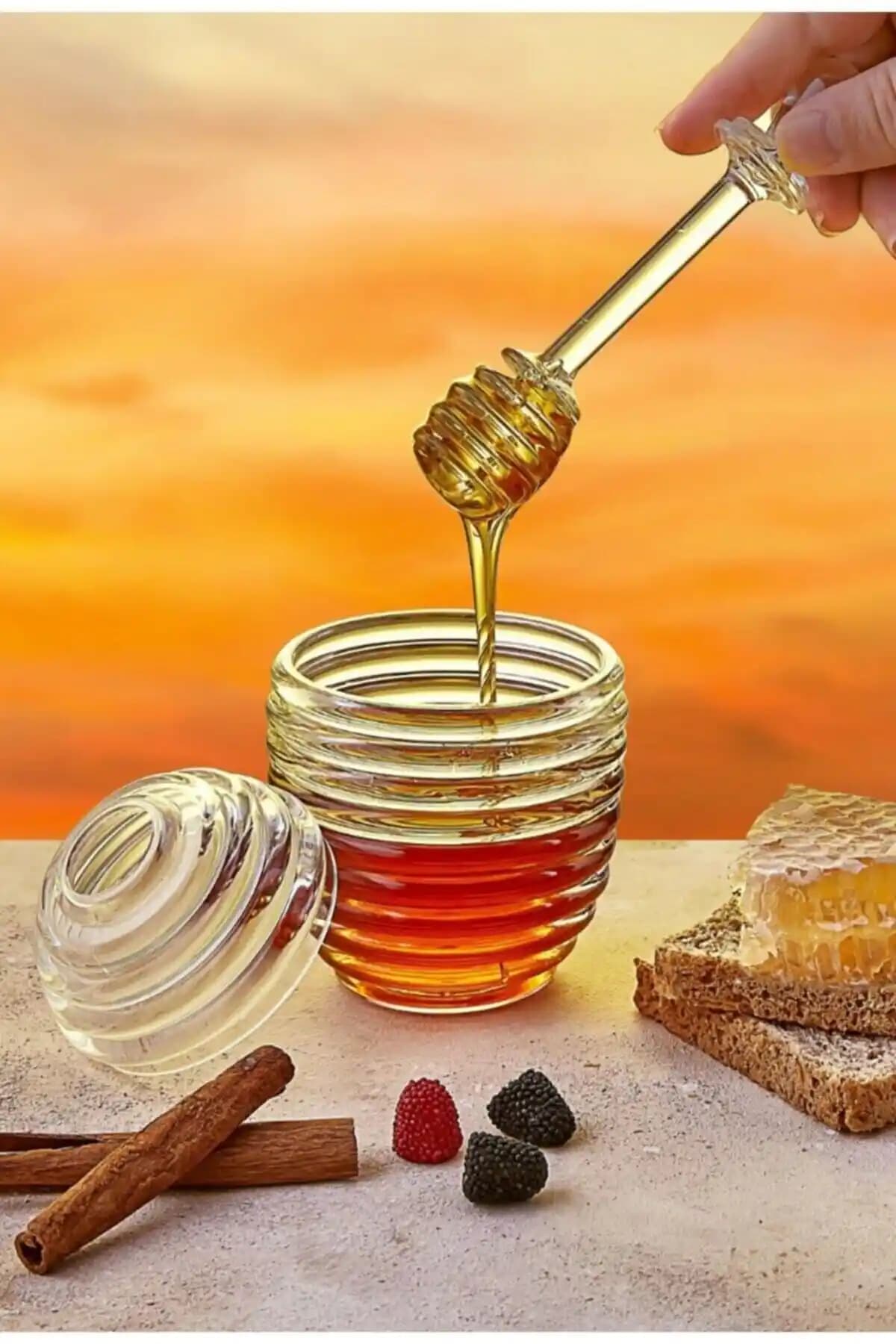 HB LİFE Kristal Bal Kavanozu Seti Modern Tasarım ve Dayanıklı Malzeme ile Mutfak Şıklığı