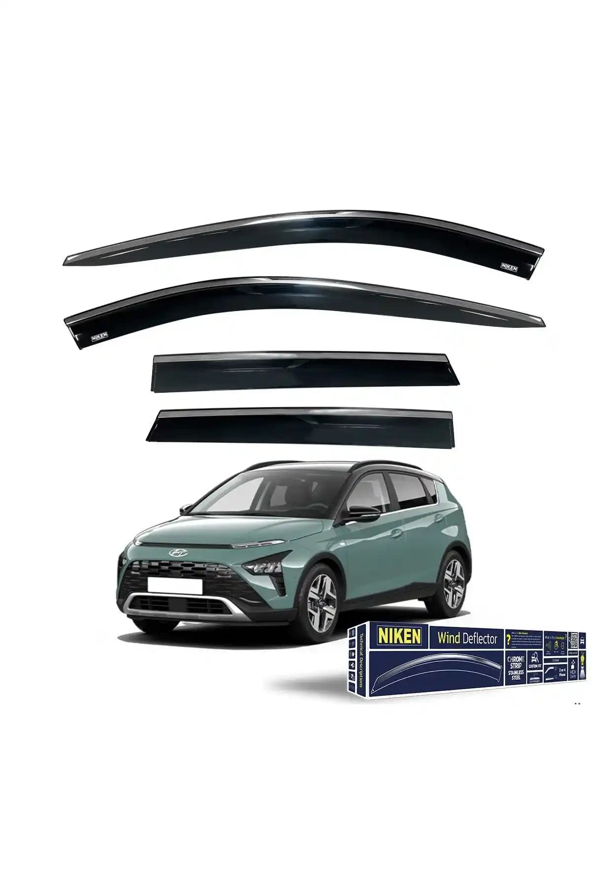 Hyundai Bayon 2021 ve Sonrası Modeller İçin Krom Kaplamalı Cam Rüzgarlığı Ürünü