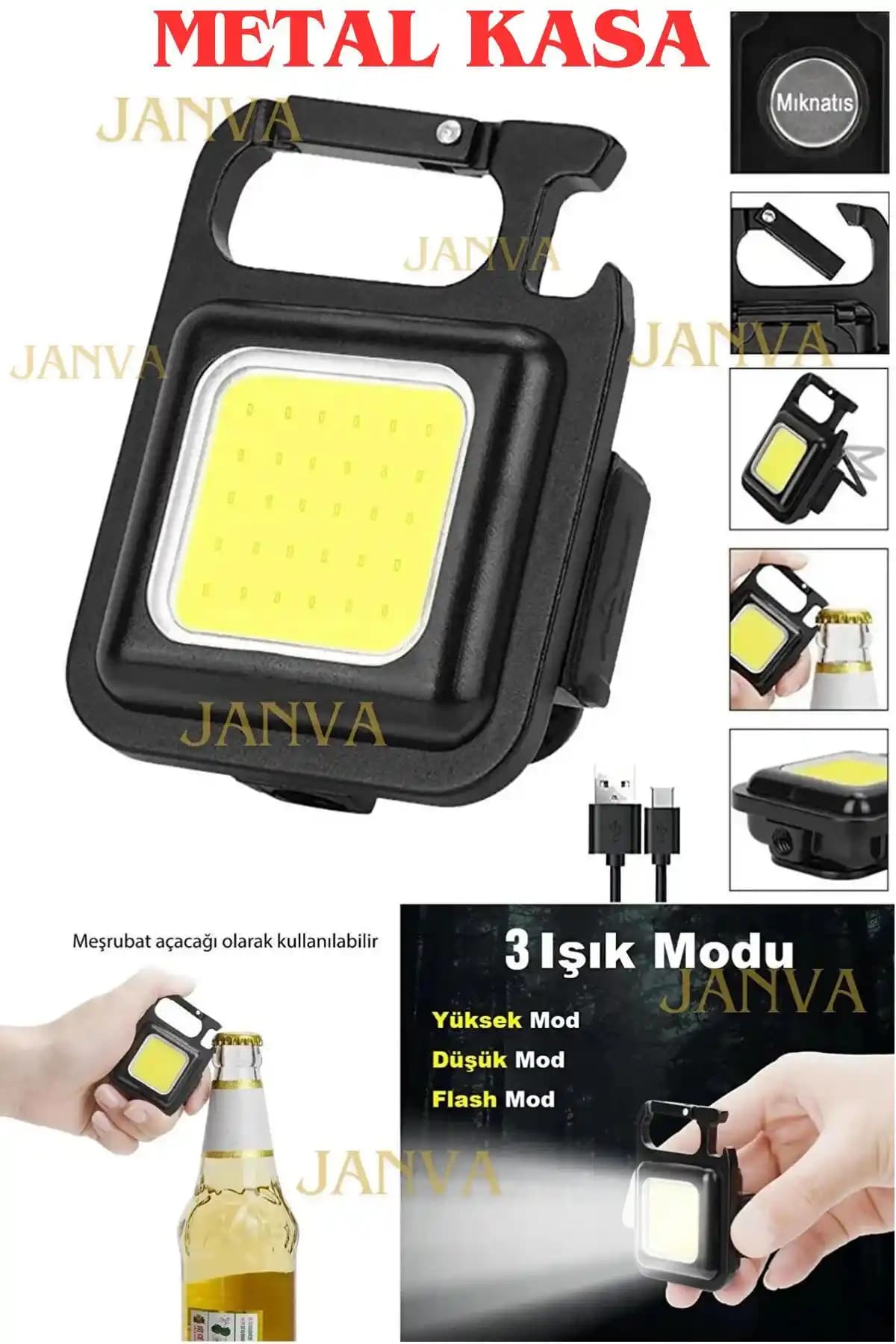 Janva 1200 Mah Mini LED El Feneri: Dayanıklı ve Pratik Taşınabilir Aydınlatma Çözümü