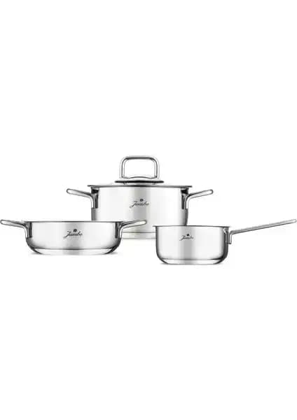 Jumbo Lyon 4 Parça Midi Çelik Tencere Seti: Şık ve Dayanıklı Mutfak Gereçleri