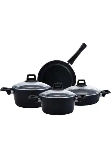 Karaca BioDiamond Power Antibakteriyel Kulp 7 Parça Tencere Seti Modern ve Sağlıklı Mutfak Çözümü