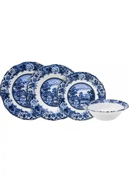 Karaca Blue Odyssey 24 Parça 6 Kişilik Yemek Takımı Modern ve Dayanıklı Seramik Tasarımıyla