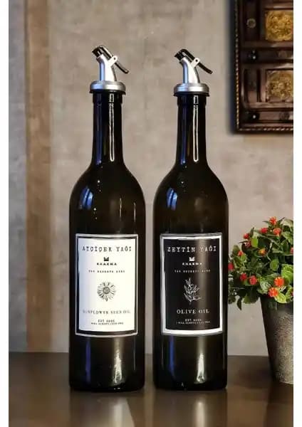 Khakma Amber 2'li 750 ml Yağdanlık Seti Şık ve Dayanıklı Mutfak Aksesuarı