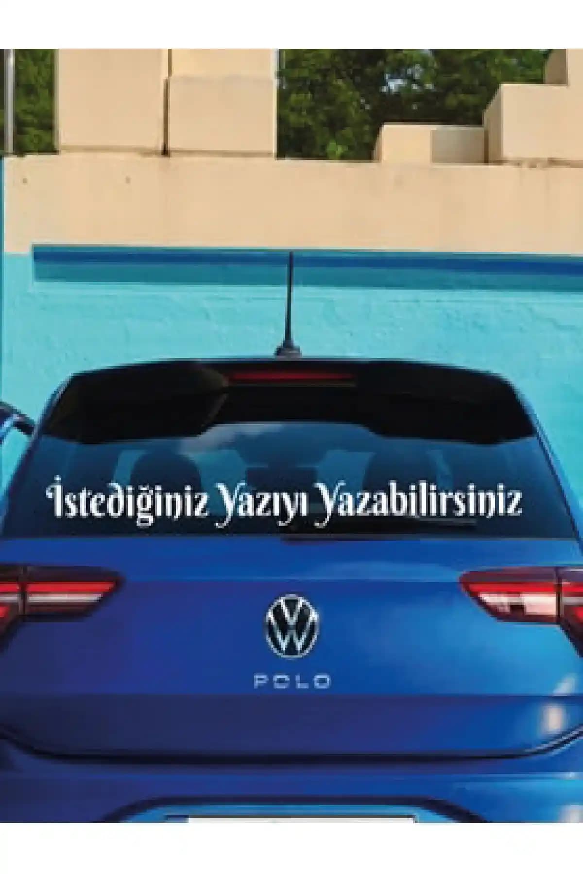 Kişiye Özel 90 Cm Beyaz Araç Arka Cam Yazısı Stickerleri Türkiye Menşei