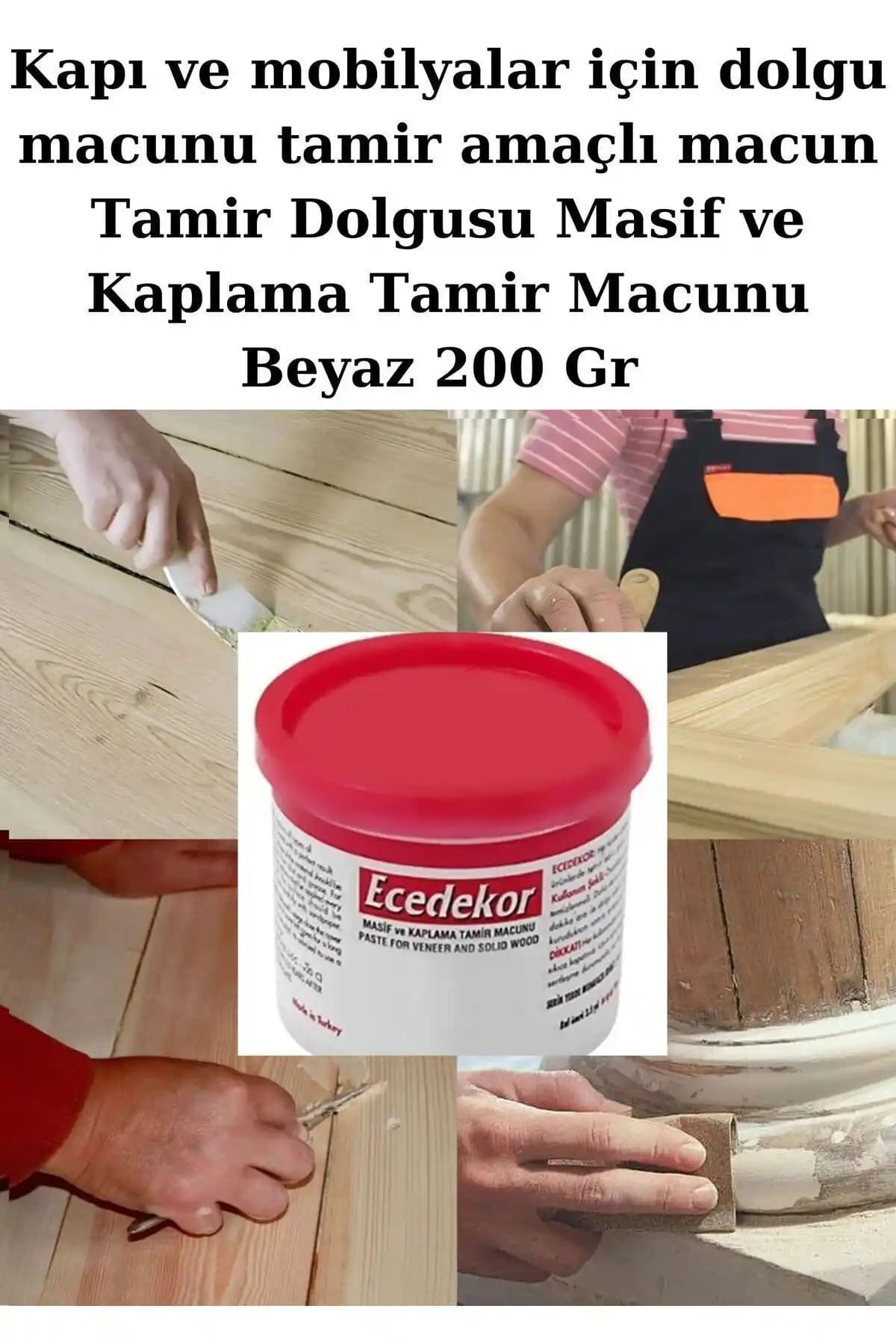 KL HOME Ahşap Kapı ve Mobilya Tamir ve Dolgu Macunu Beyaz 200 Gr - Kolay Uygulama ve Dayanıklı Sonuçlar