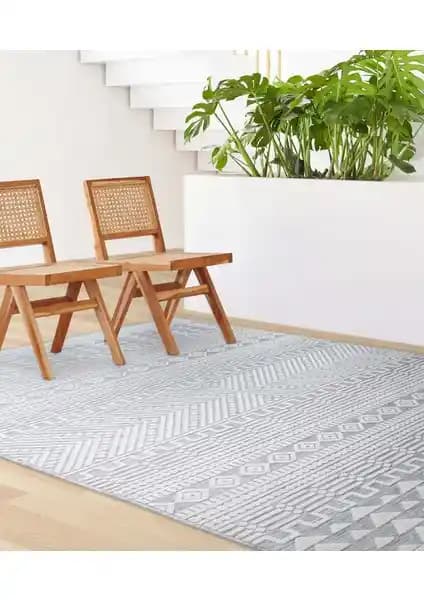 Koza Halı Sand Krem Antrasit Modern ve Şık Tasarımlı Dayanıklı Halı Ürünü