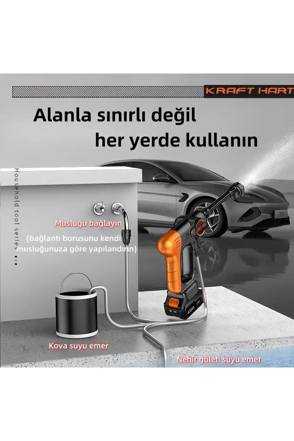Kraft Hart Çift Akülü Yüksek Basınçlı Yıkama Tabancası Performans ve Kullanım Özellikleri