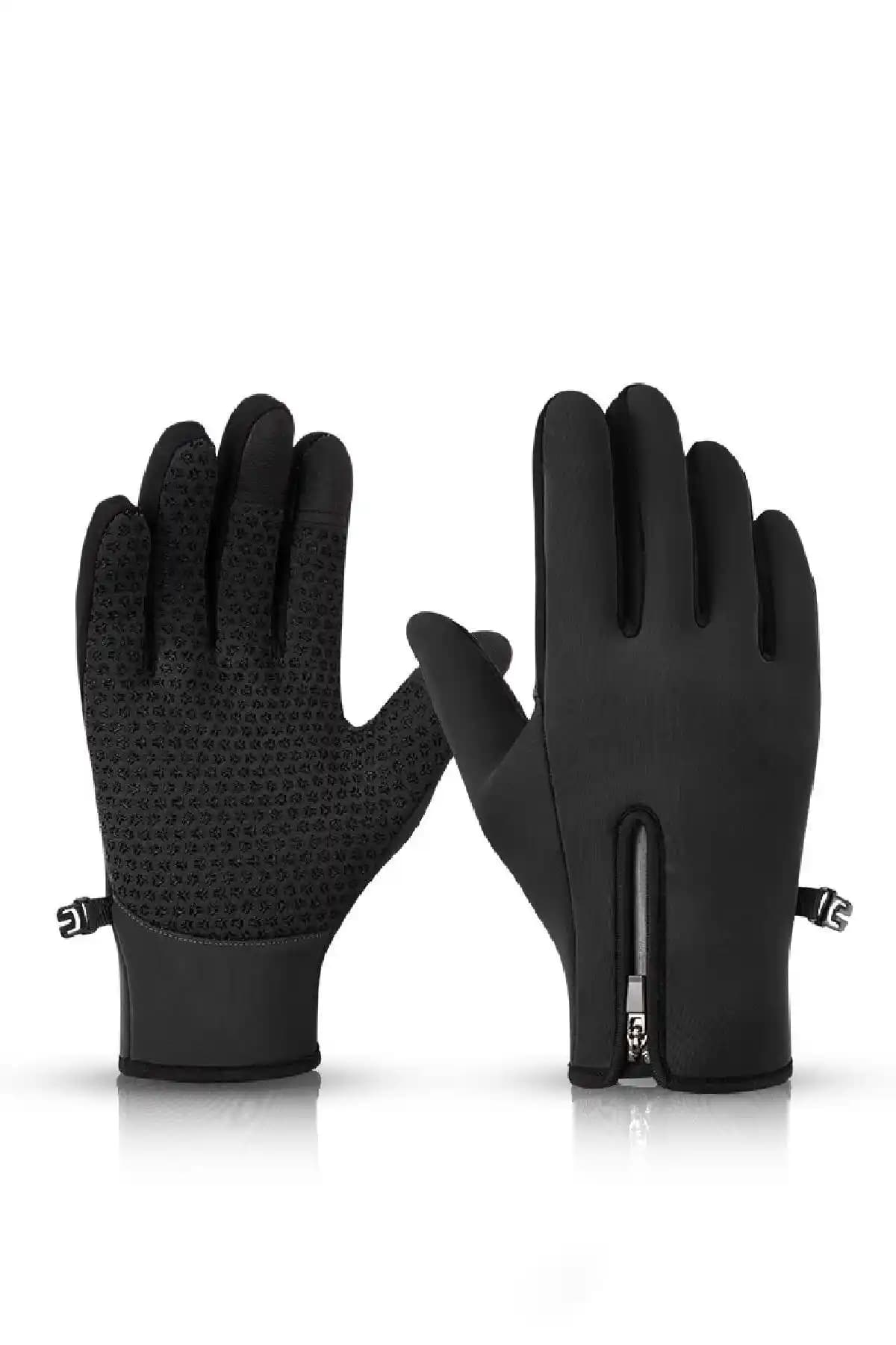 Külah Kışlık Kaymaz Dokunmatik Sürüş Eldivenleri Rüzgar ve Su Geçirmez Özellikleriyle