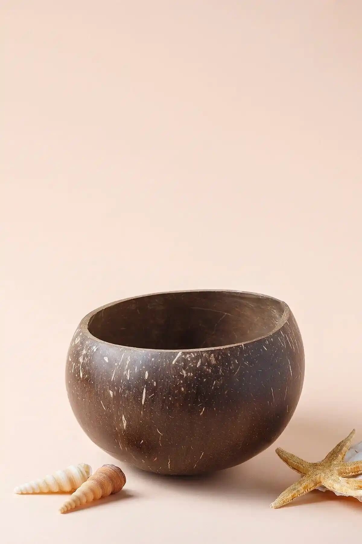 Kuru Yeşil Jumbo Hindistan Cevizi Kasesi Doğal ve Estetik Sunumlar İçin Uygun Bir Seçenek