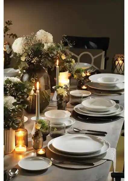 Kütahya Porselen Ayla 24 Parça Yemek Takımı Modern ve Şık Tasarımıyla Öne Çıkıyor