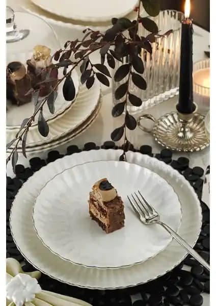 Kütahya Porselen Bone Luz Form 24 Parça Yemek Takımı Şık ve Dayanıklı Tasarımıyla Sofralarınıza Zarafet Katar