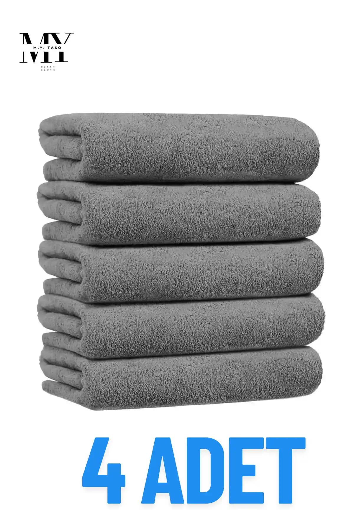 M.Y. TASO 4'lü Mikrofiber Leke Bırakmaz Araç Temizlik ve Kurulama Havlu Seti