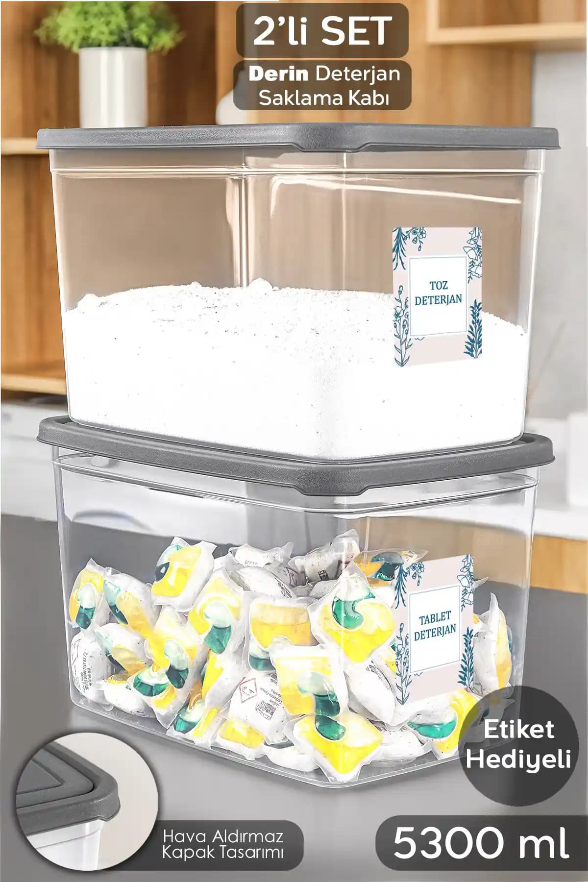 Meleni Home 2'li Mega Boy Deterjan Saklama Kutusu Ev Temizliği ve Düzen için İdeal Çözüm