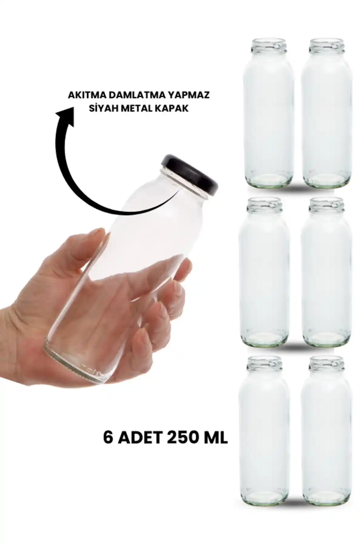 Milea 6 Adet Cam Meyve Suyu Şişeleri Sağlıklı ve Pratik Saklama Çözümü