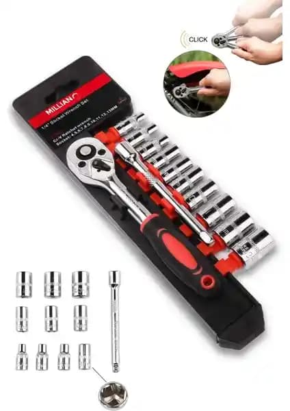 Millian Profesyonel 12 Parça Krom Vanadyum Çelik Cırcır Seti ile Güçlü ve Dayanıklı Tamir Çözümü