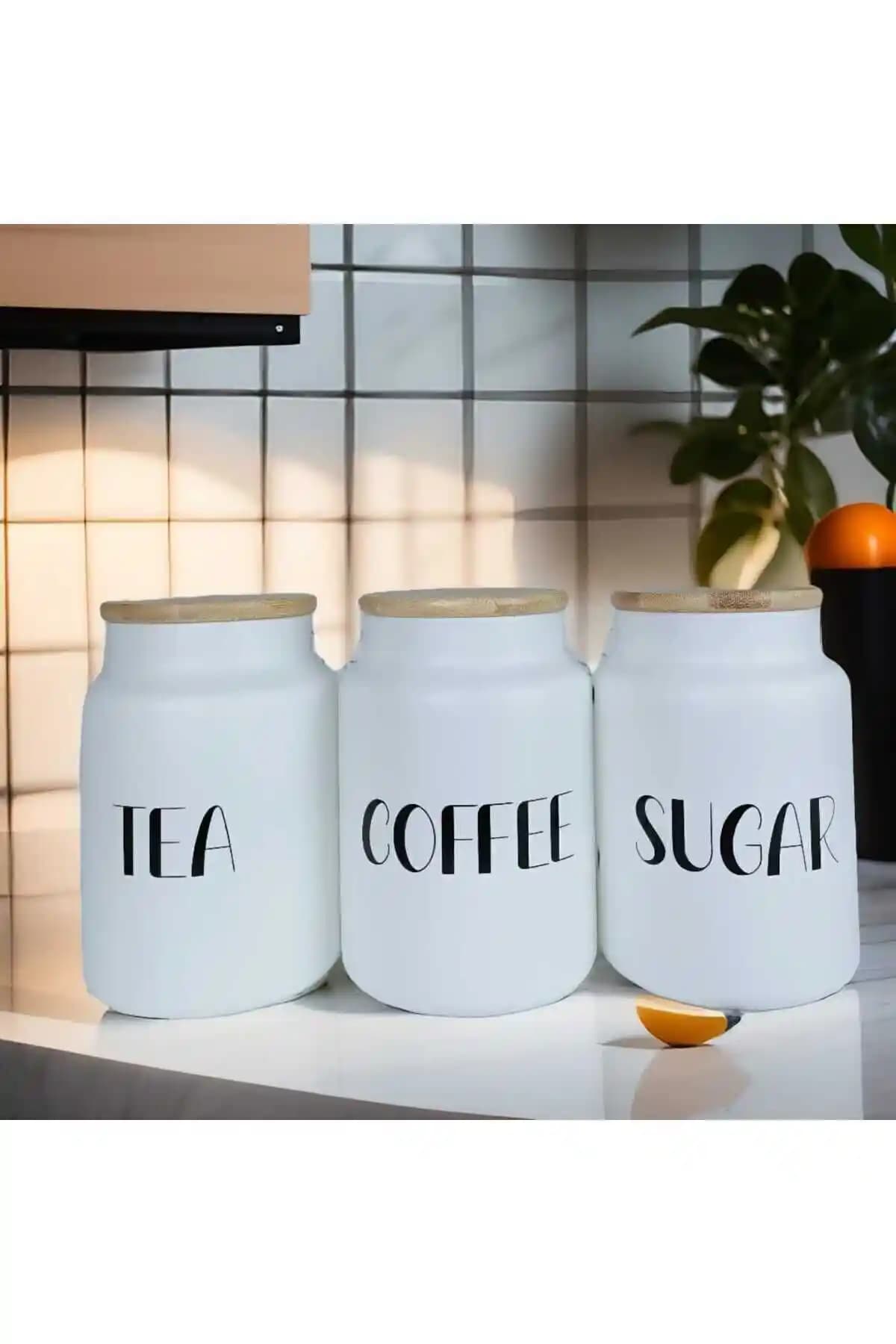 Modern ve Dayanıklı Bambu Kapaklı Vakumlu Cam Kavanoz Seti 6 Parça