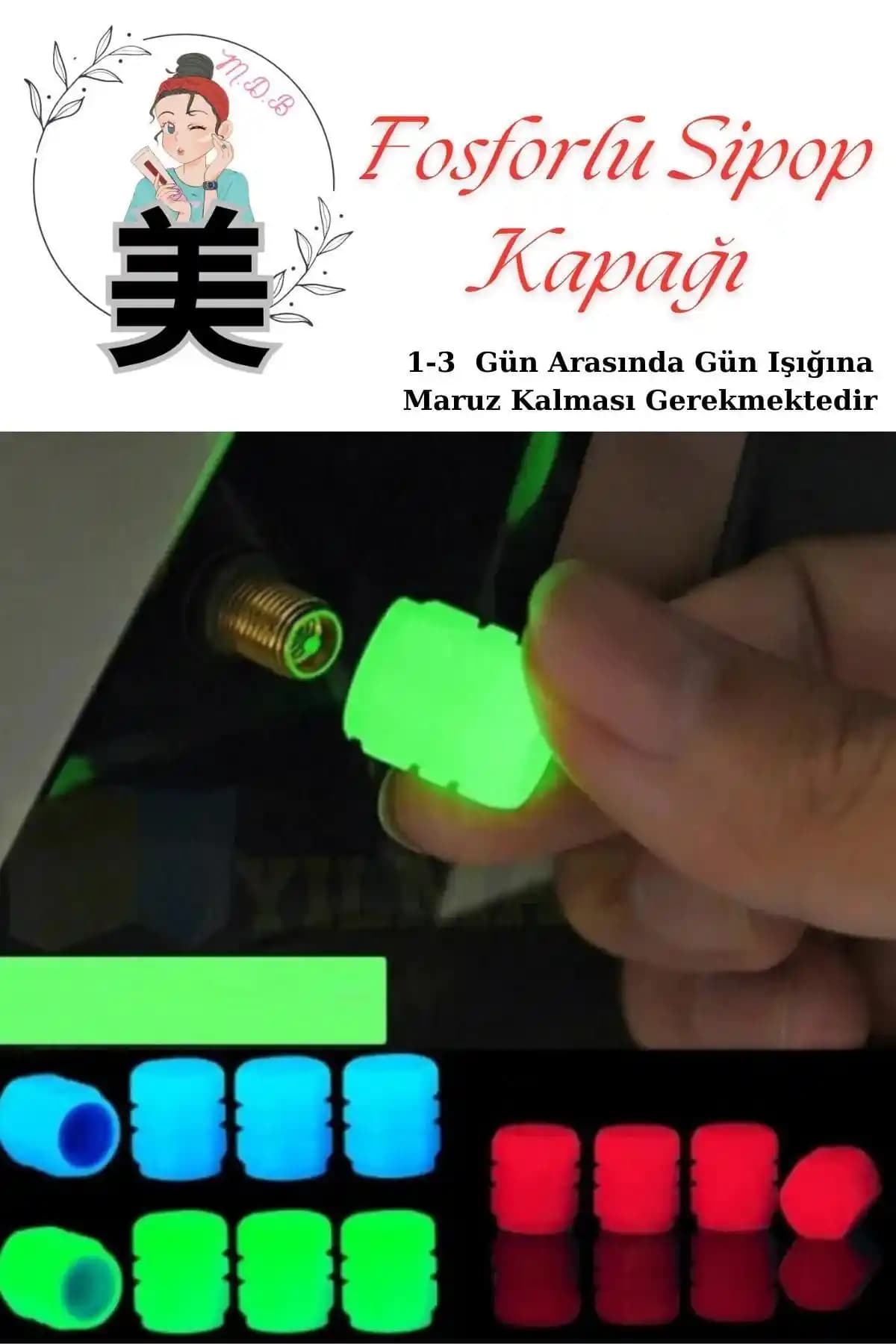 Modo Di Bellezza Fosforlu Sibop Kapakları Seti Gece Görünürlüğünü Artıran Araç Aksesuarları