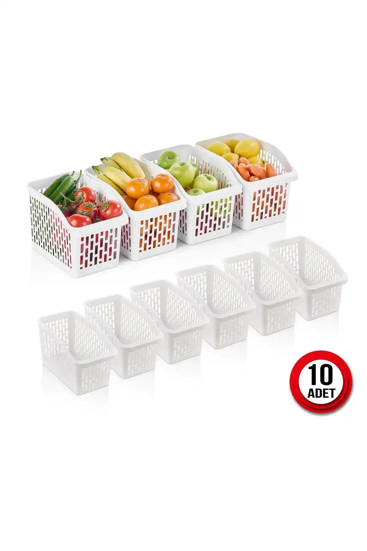 Mutfak Düzenini Kolaylaştıran ORGANİZERS 10 Adet Buzdolabı İçi Sepetleri Türkiye Üretimi