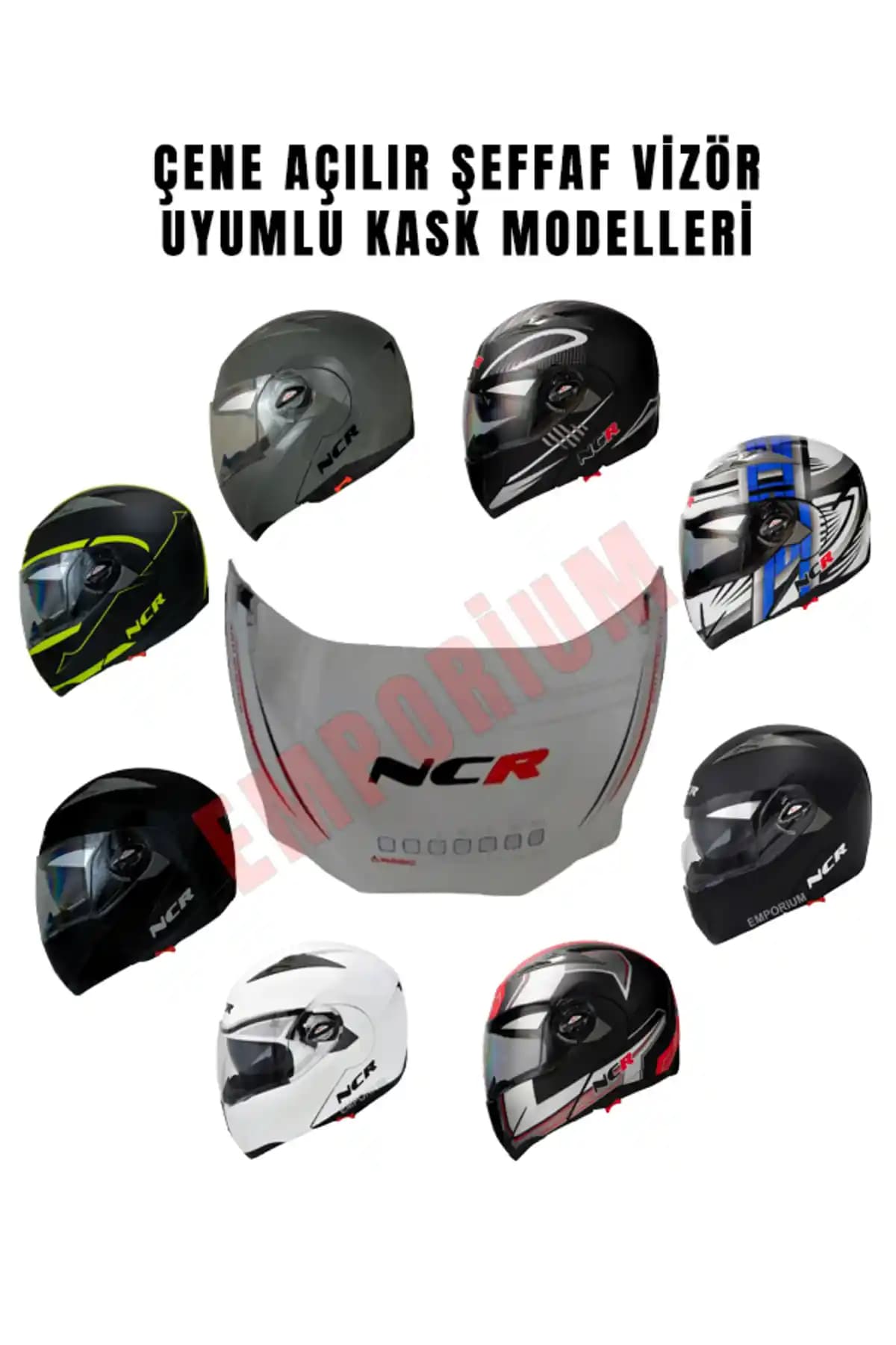 NCR Çene Açılır Kask Vizör Camı Model 158 Güvenlik ve Konfor Sunan Motosiklet Aksesuarı