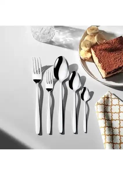 Nehir Sahra Sade 6 Kişilik Çatal Kaşık Takımı: Dayanıklı ve Şık Mutfak Gereçleri