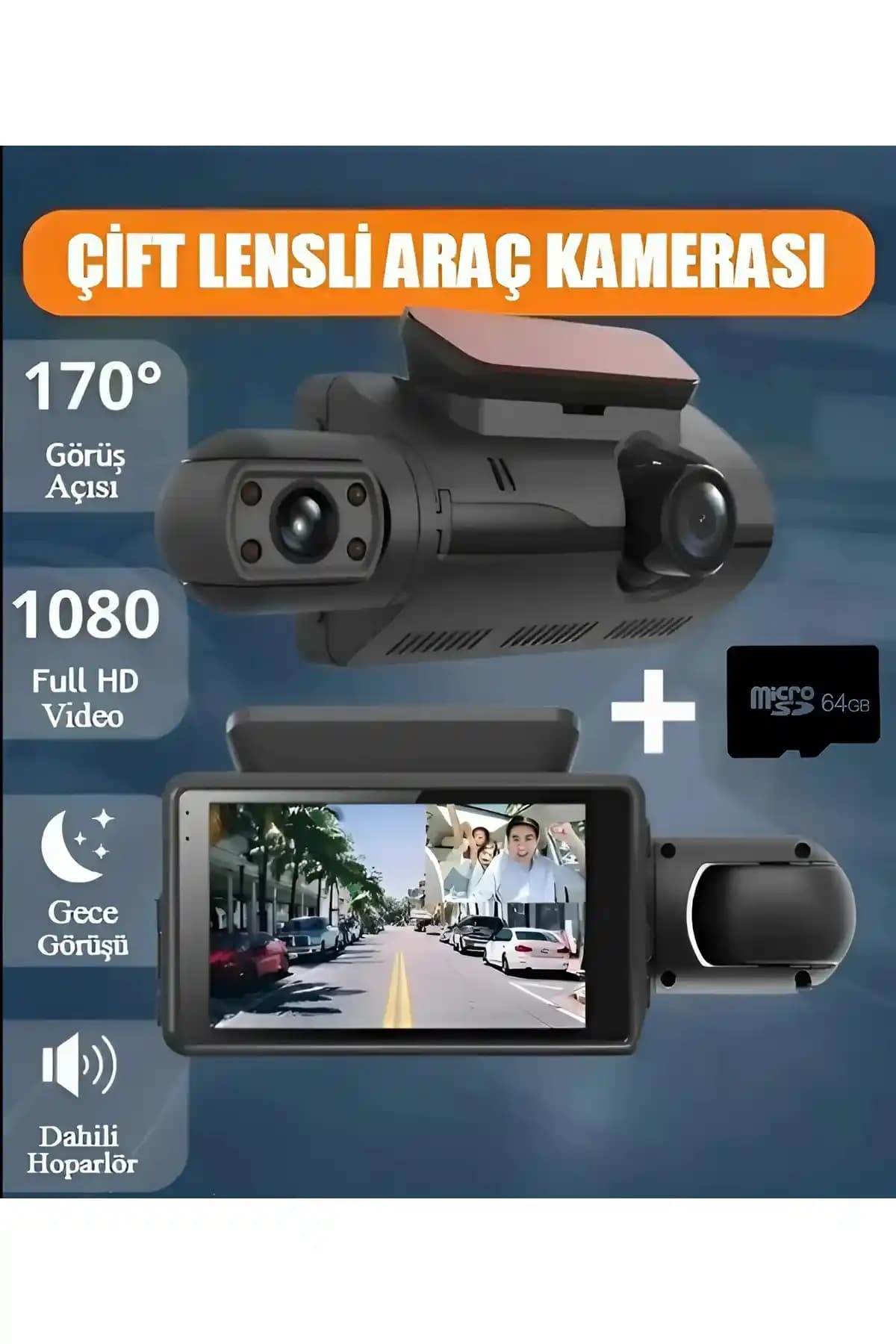 Nextbuy Araç İçi Çift Lensli Kamera Güvenliği Artıran Yüksek Çözünürlüklü Akıllı Çözüm