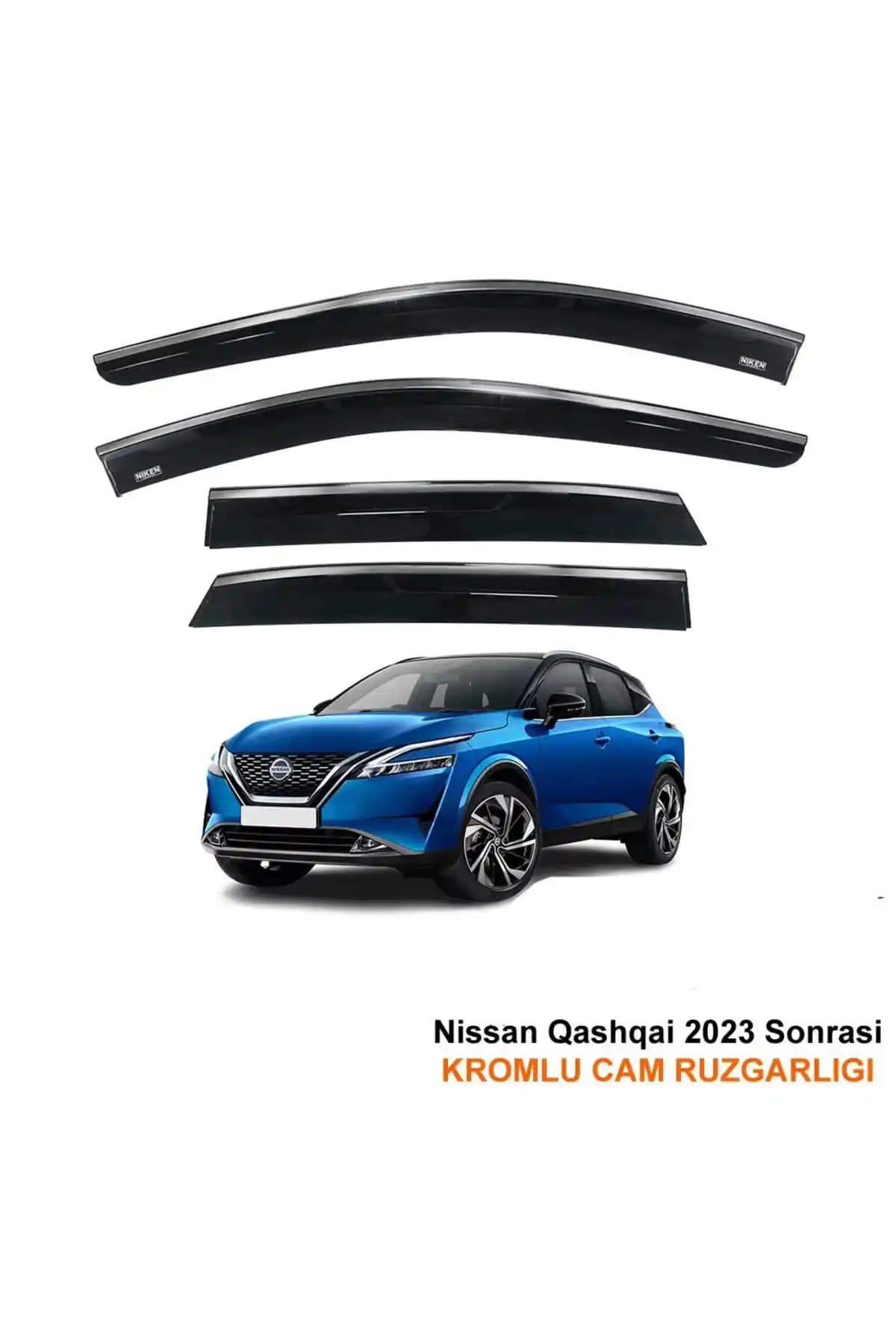 Nissan Qashqai Kromlu Cam Rüzgarlığı 2023 Sonrası Modeller İçin Dayanıklı ve Estetik Aksesuar