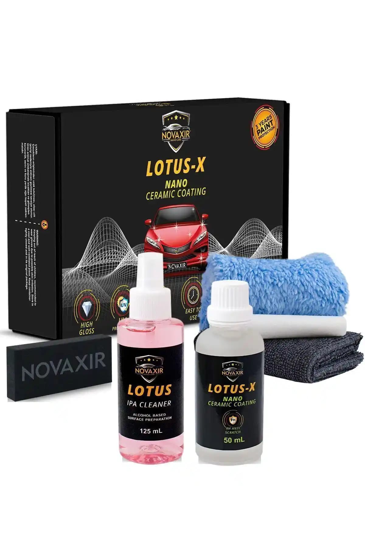 Novaxir Lotus-x 9H Nano Seramik Kaplama Seti ile Aracınızı Uzun Süre Koruyun ve Parlatın