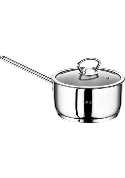 OMS Tek Kulplu Paslanmaz Çelik Tencere 12x8 cm dayanıklı ve pratik kullanım