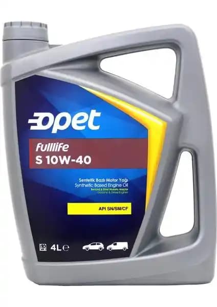 Opet Fulllife S 10W-40 4 Litre Motor Yağı: Yüksek Performans ve Uzun Ömür Sağlar