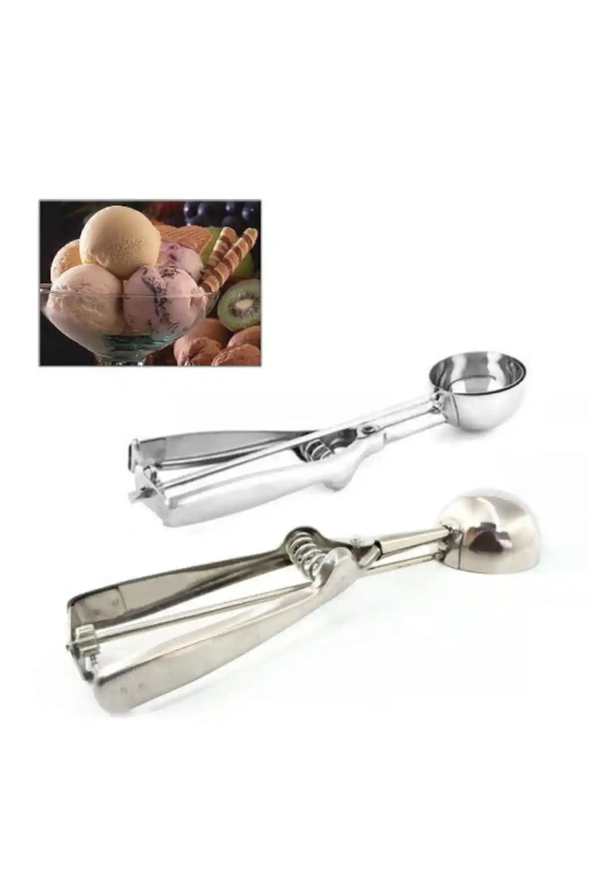 Paslanmaz Çelik Top Dondurma ve Helva Kaşığı Dayanıklı ve Hijyenik Mutfak Gereci