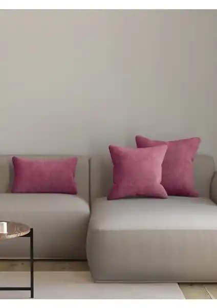 Pastel Kadife Dokulu Lavanta Pembesi Kırlent Kılıfı: Şık ve Dayanıklı Ev Dekorasyonu İçin