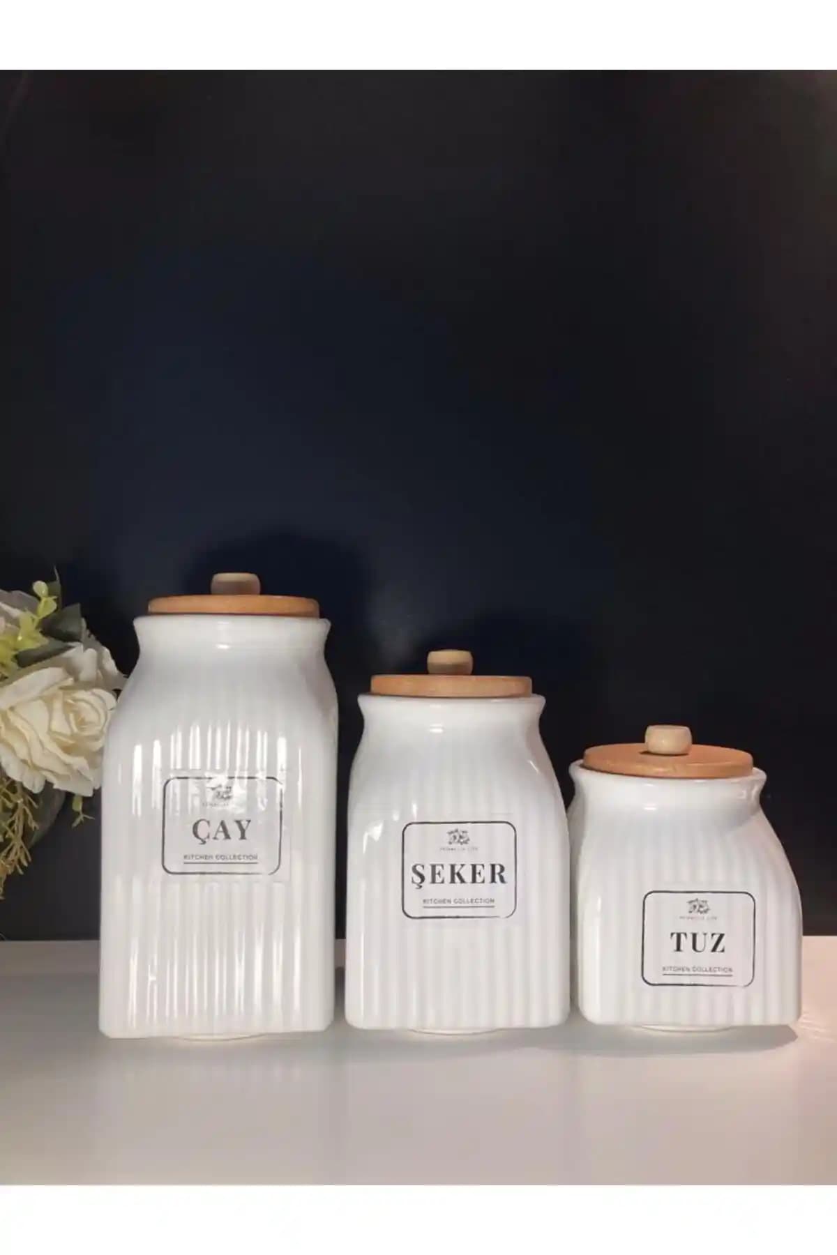 Pembelia Life 3’lü Porselen Kavanoz Takımı ile Mutfakta Şıklık ve Düzen Sağlayın