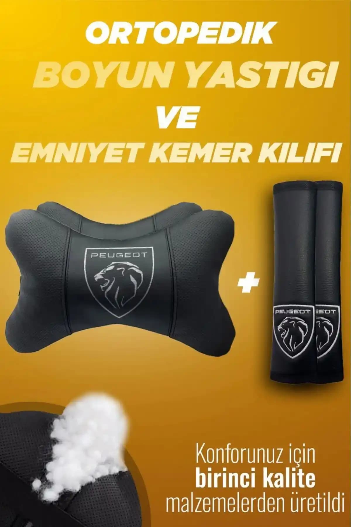 Peugeot Yeni Logo Yastık ve Kemer Pedi Seti ile Araç İçin Konfor ve Şıklık Artırıcı Çözüm