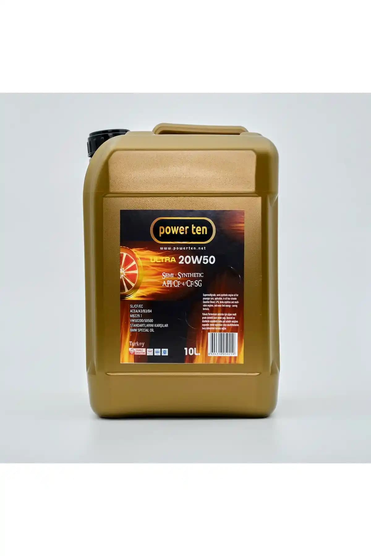 Powerten 20W50 Motor Yağı 10 Litre Güç ve Koruma Sunan Çok Amaçlı Yağ