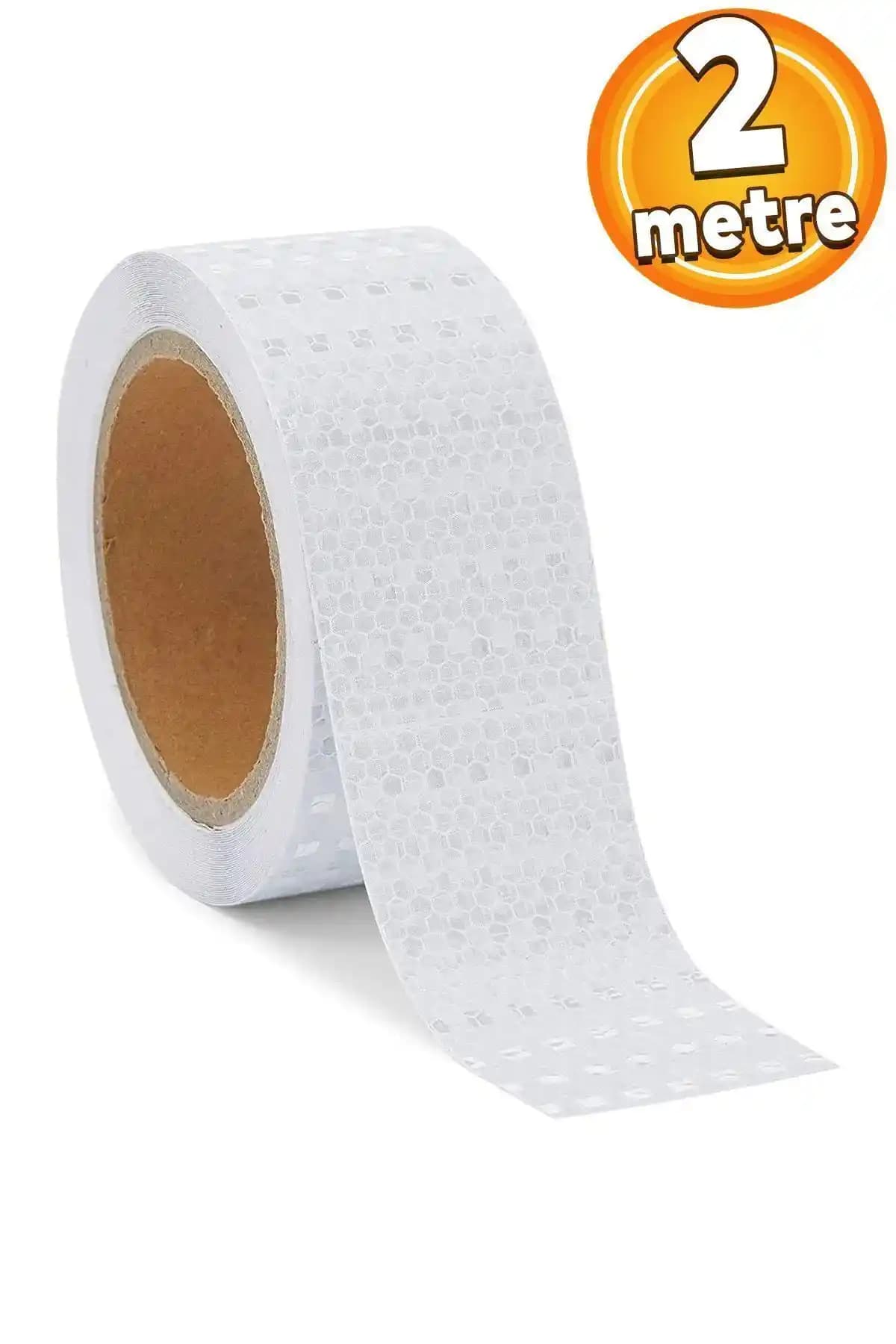 Reflektörlü Fosforlu Şerit Bant 2 Metre Uzunlukta Araç Güvenliği İçin Kullanışlı