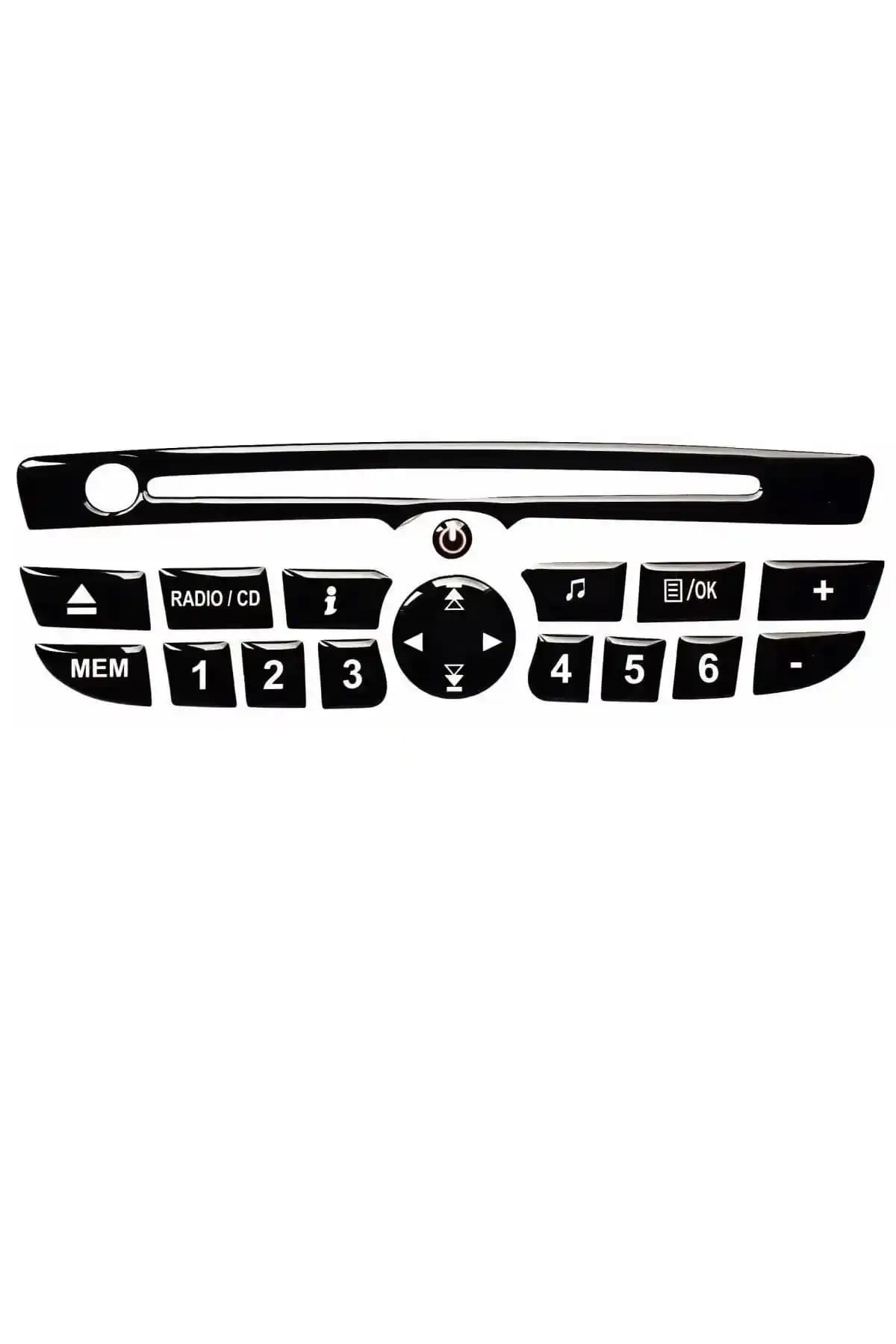 Renault Araçlar İçin Estetik ve Dayanıklı Siyah Teyp Tuş Takımı Ürünü