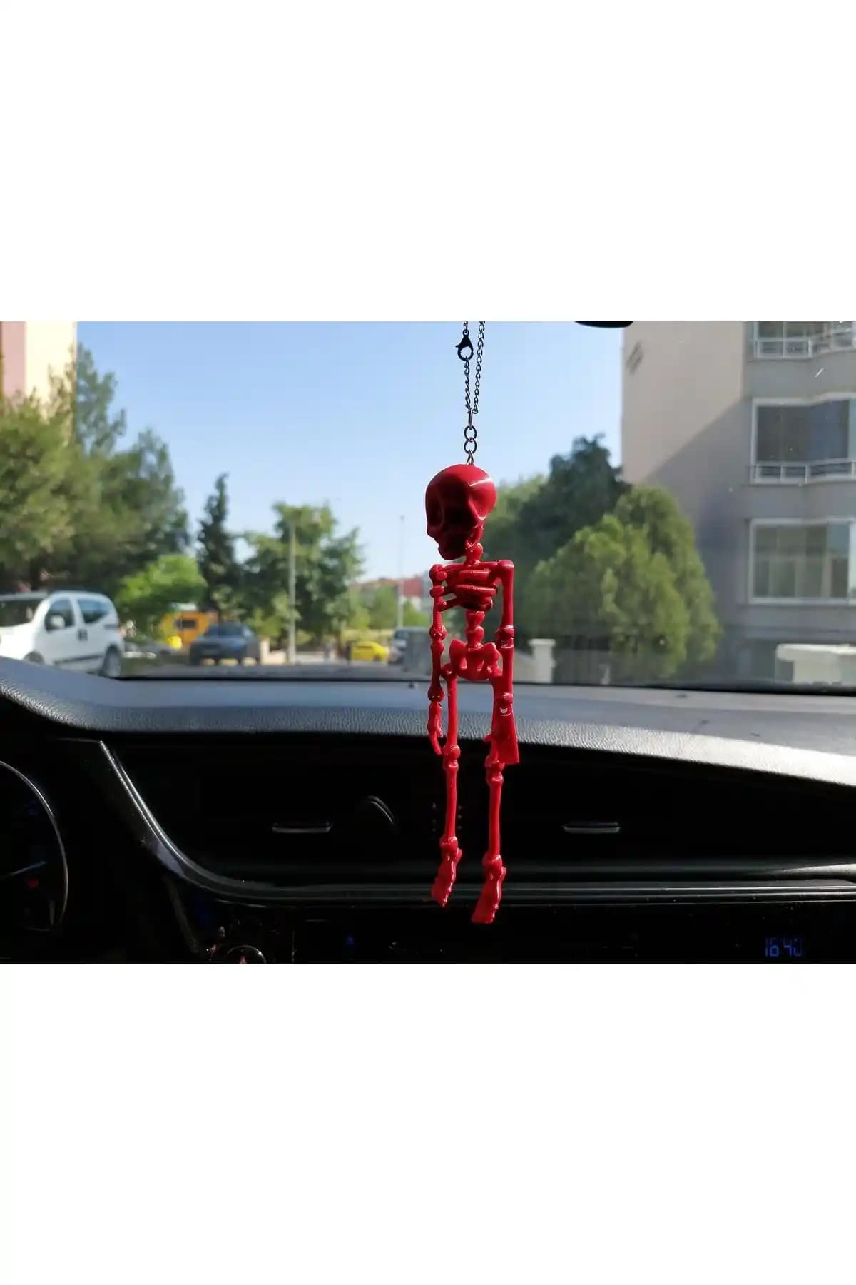 Rex Aksesuar Kırmızı Zincirli Dikiz Aynası Süsü Modern ve Dayanıklı Tasarım