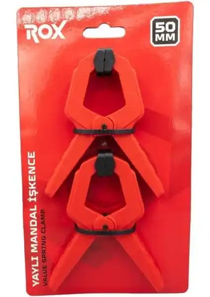 Rox 0148 Yaylı Mandal Tip Kıskaç 50 mm Güçlü ve Ergonomik Tutucu Endüstriyel ve Hobi Kullanımı İçin