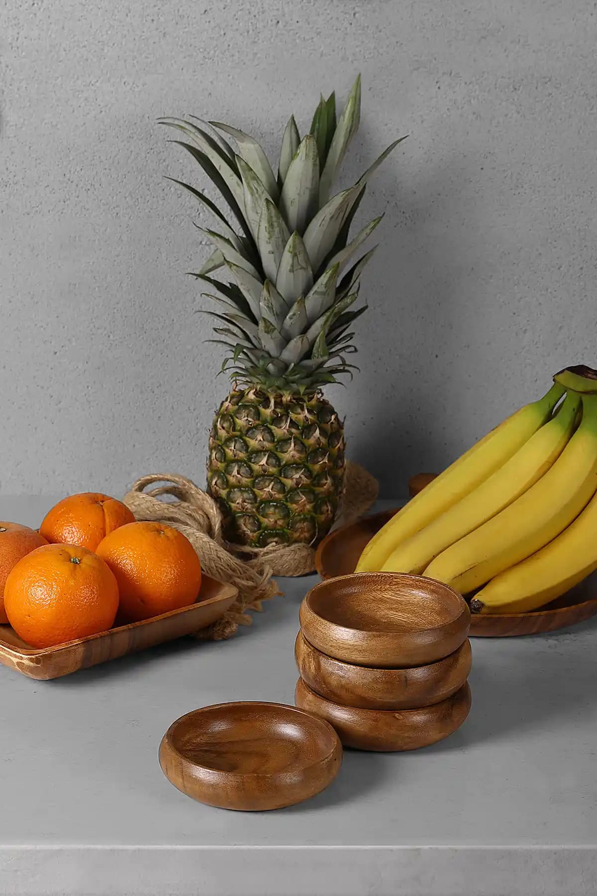 SepetçiBaba 4'lü Akasya Yuvarlak Kase Büyük: Estetik ve Dayanıklı Mutfak Kaseleri