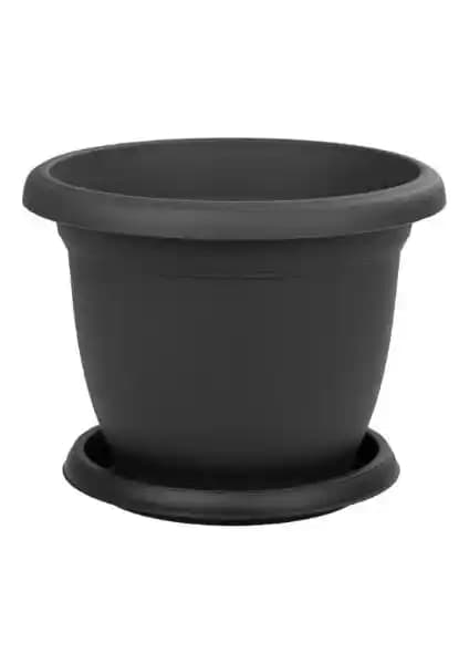 Serinova Villa Saksı 6'lı Seti Siyah 5 Litre Bahçe ve İç Mekan Dekorasyonu İçin Uygun