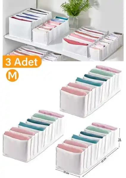 Serstil Medium 3'lü Çekmece Organizer Seti Pratik ve Dayanıklı Depolama Çözümü