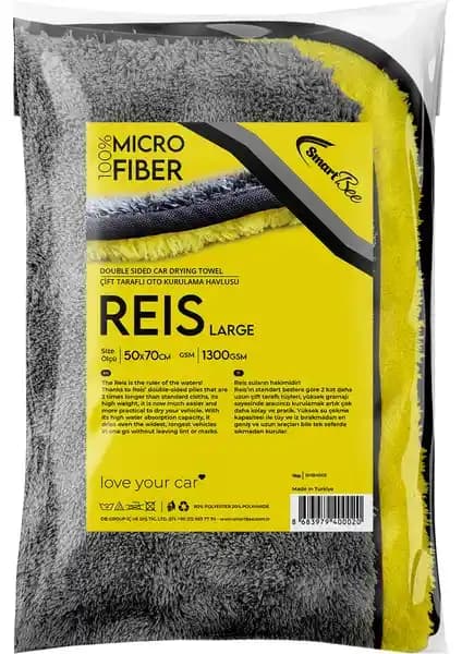 Smartbee Reis Çift Kat Mikrofiber Oto Kurulama Havlusu ile Hızlı ve Çizgisiz Temizlik