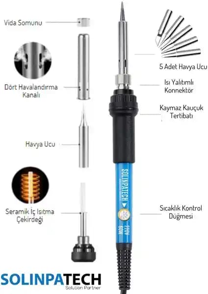 Solinpatech 60W Sıcaklık Ayarlı Havya: Profesyonel ve Amatör Kullanıcılar İçin Uygun Çözüm