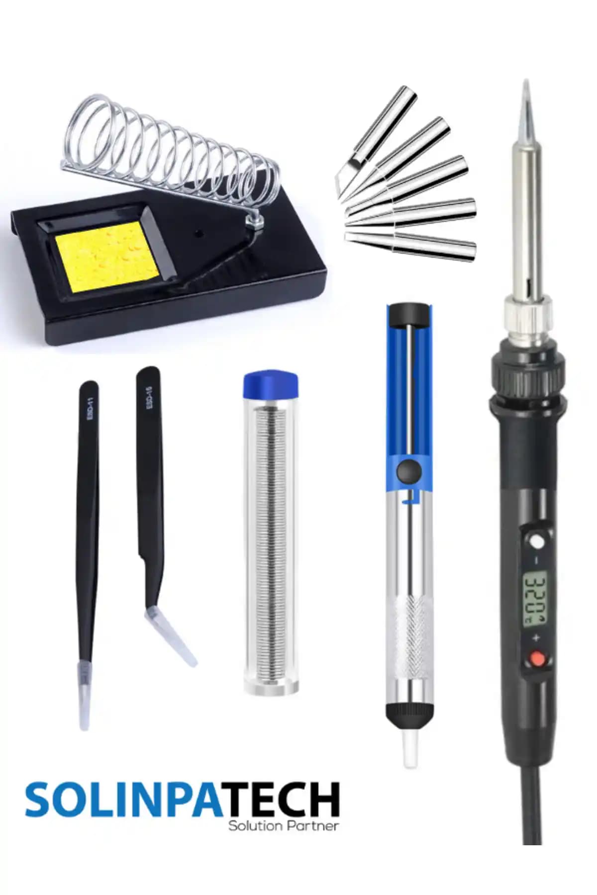 SolinpaTech 80W LCD Ekranlı Isı Ayarlı Kalem Havya ile Hassas Elektronik Lehimleme Çözümü