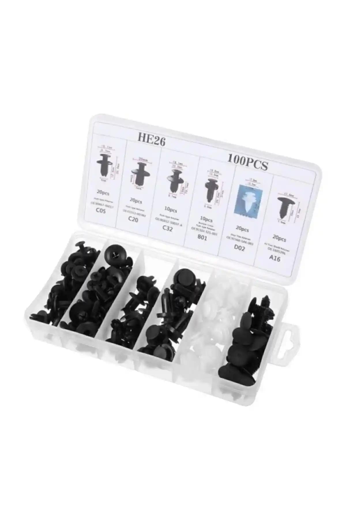 TURKUAZ 100 Parça Araç Döşeme Klips Seti: Dayanıklı ve Uyumlu İç Aksesuar Çözümü