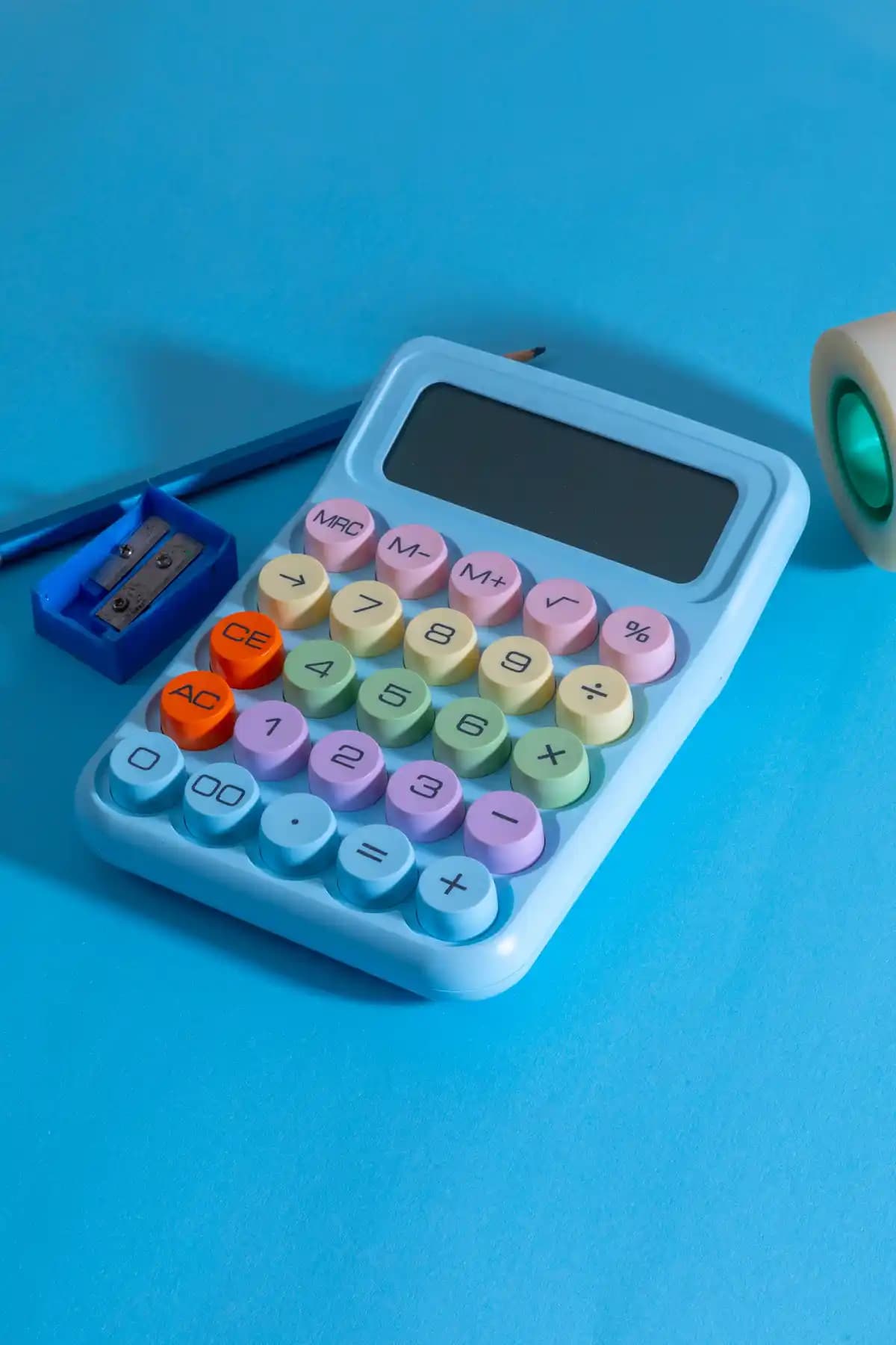 TWOTECH Renkli Tasarımlı Masaüstü Hesap Makinesi İş ve Eğitim İçin Uygun