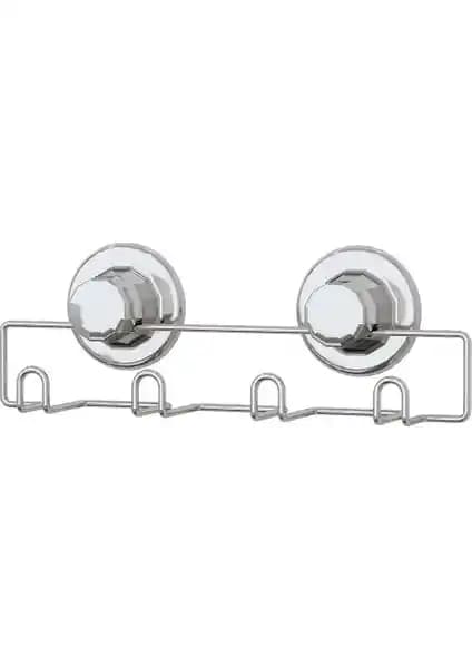 Vakumlu 4'lü Banyo ve Mutfak Askısı Krom Kaplama Modern ve Pratik Tasarım