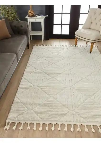 Venucci Quincey Bukleli Yu<muş>ak Peluş Post Halı Modern ve Konforlu Tasarım