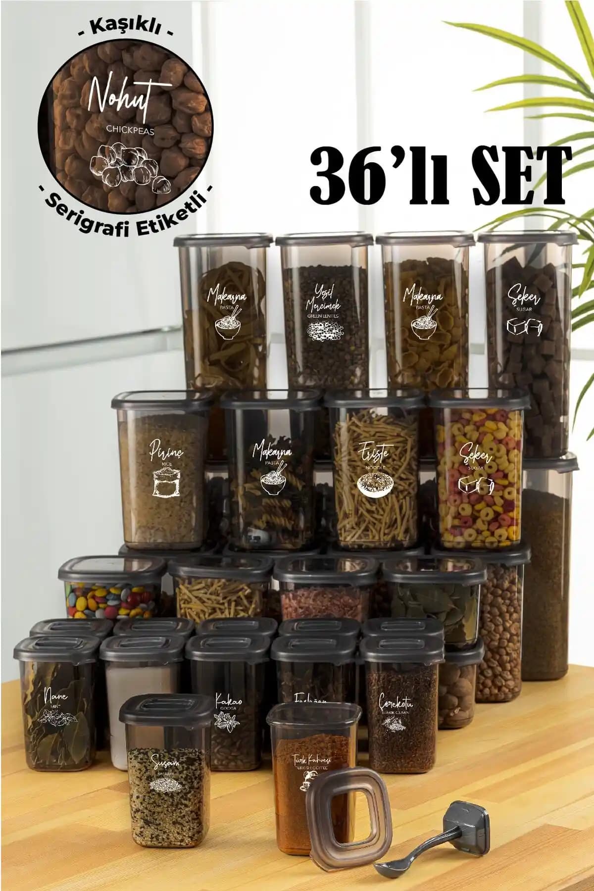 Vienev 36'lı Beyaz Serigrafi Etiketli Saklama Seti ile Mutfak Düzeninizi Sağlamanın Pratik Yolu