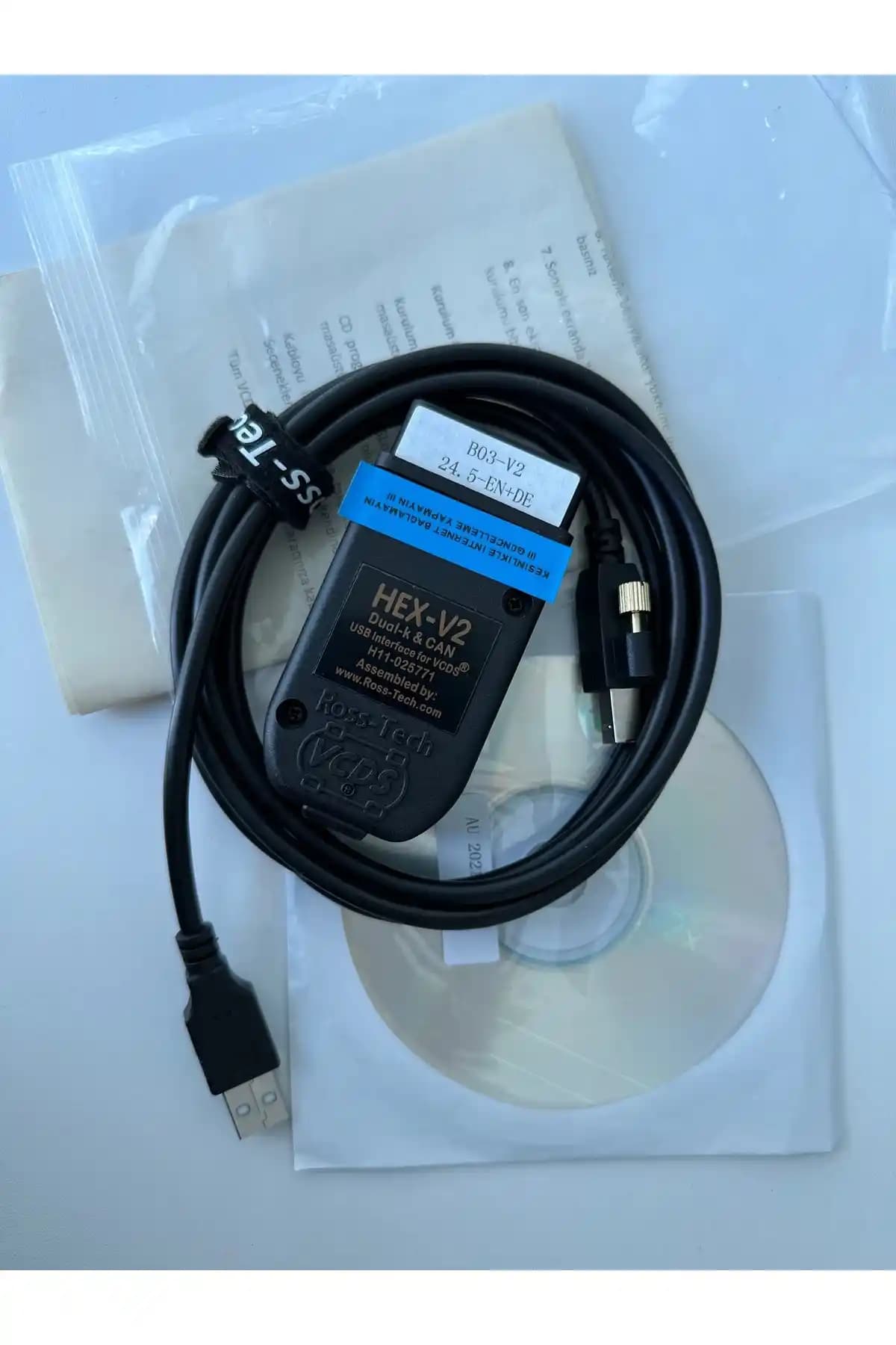 Volkswagen Golf için Güçlü ve Güvenilir Vagcom VCDS 24.7 Hex V2 Arıza Tespit Cihazı